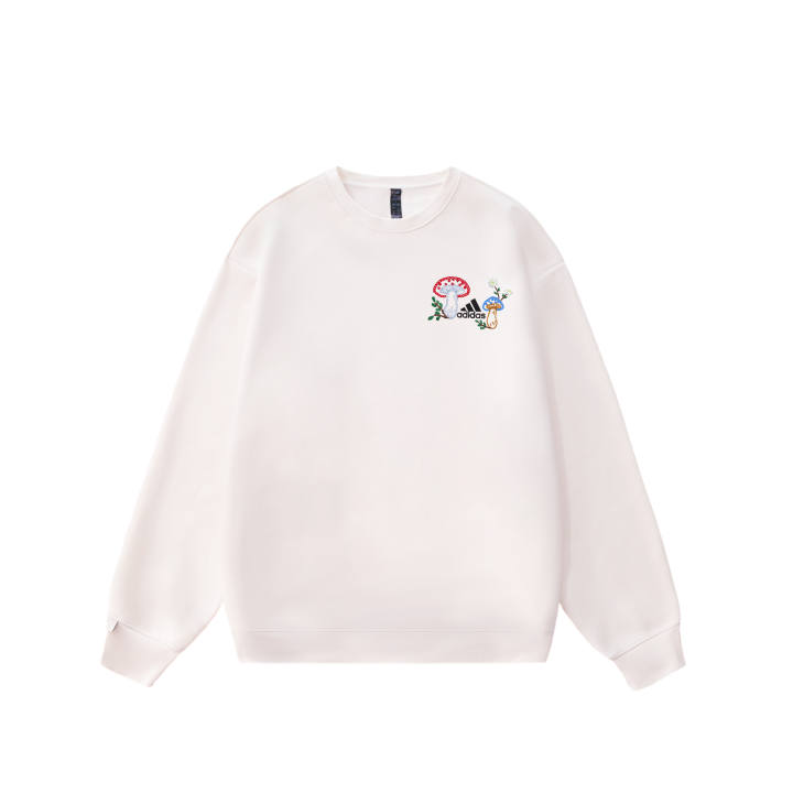 Adidas Adidas LABEL Sweatshirts Unisex White Crew Neck Moderate Regular
