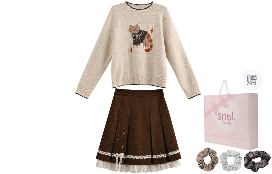 SNBL Two Piece Skirt Sets Women's Crew Neck Moderate