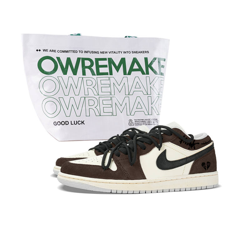 Jordan Jordan Air Jordan 1 Low top Skateboard Shoes Unisex Black Brown