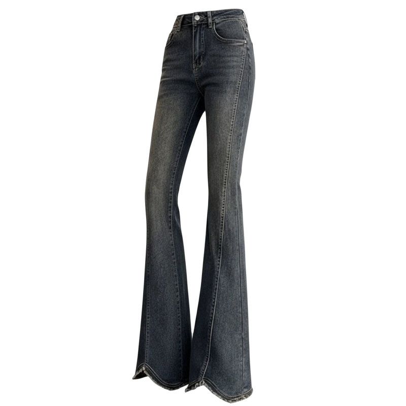 Sugarfunk Sugarfunk Jeans Women's Thickened And Fleece Lined Flared Pants