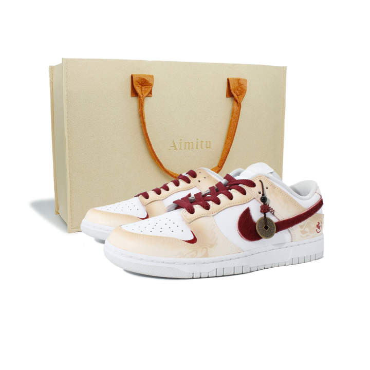 Nike Nike Dunk Withered Wood In Spring Low top Skateboard Shoes Unisex Yellow Red