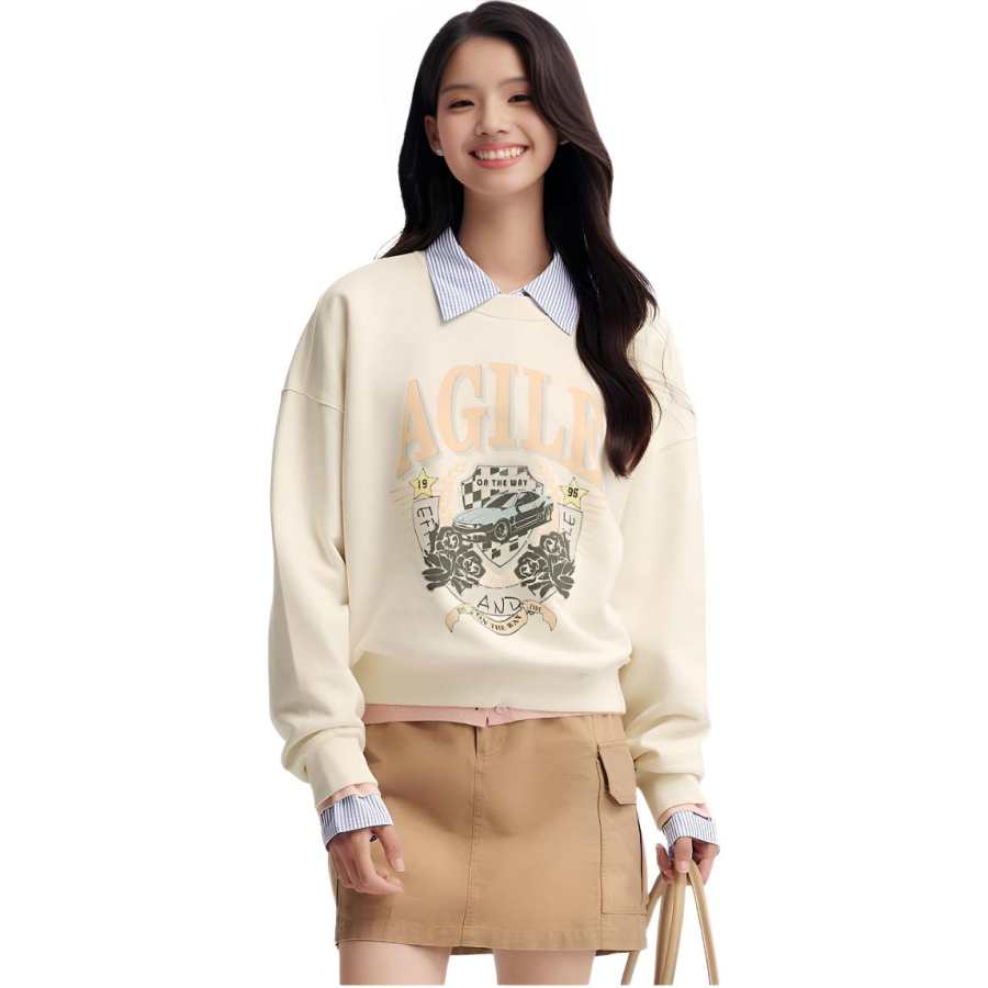 Semir Long Sleeved Sweatshirt Women's Milk White