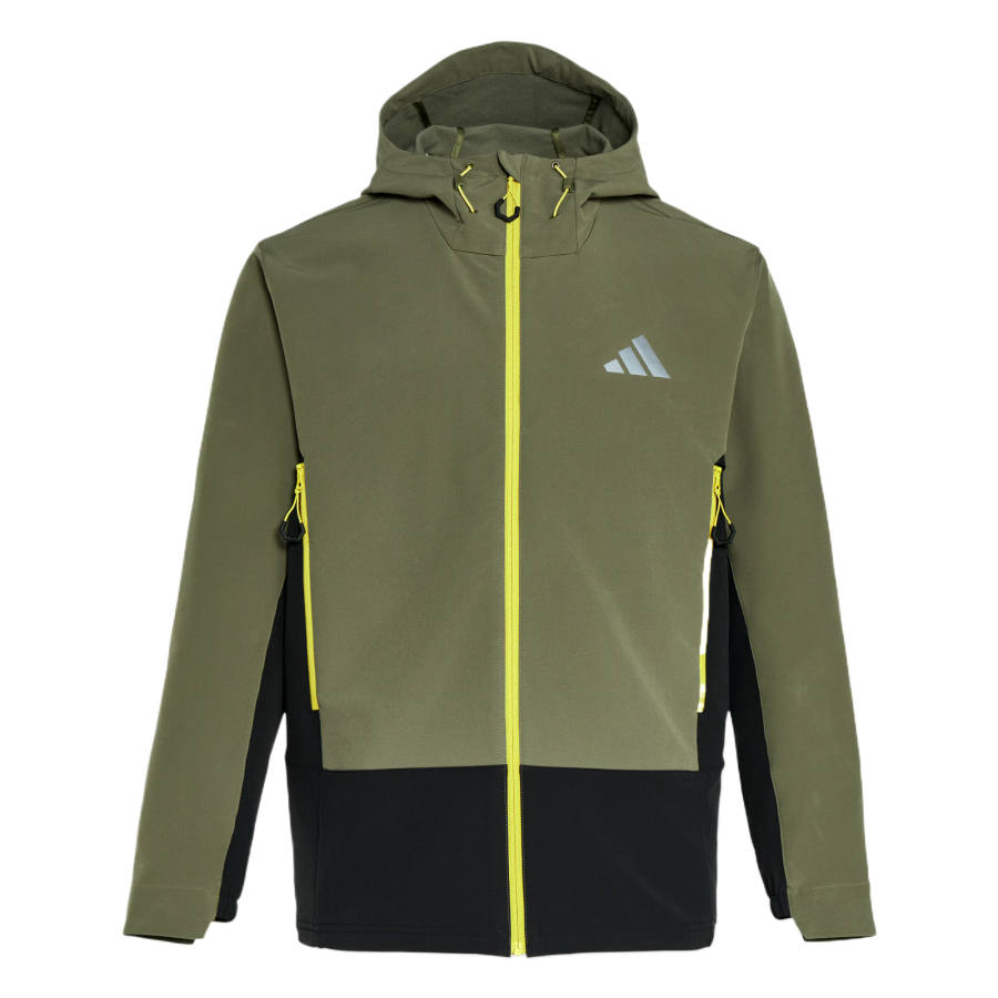 Adidas Adidas CLIMAWARM Jackets Men's Strata Olive Green/Black Hooded Moderate Soft Shell