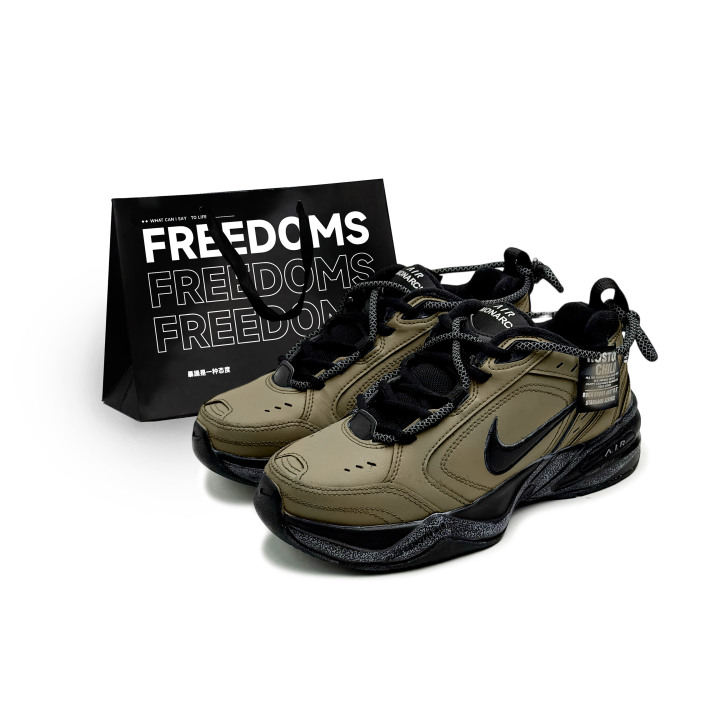 Nike Nike Air Monarch 4 Cushioning Abrasion Resistant Height Increasing Low top Chunky Sneakers Unisex Khaki Umber