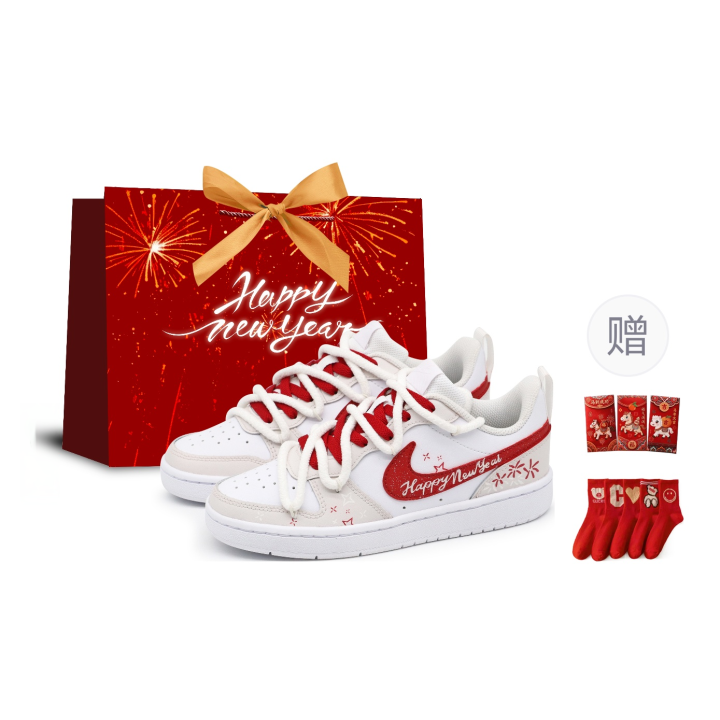 Nike Nike Court Borough Skateboard Shoes Women's Low Top White/Red