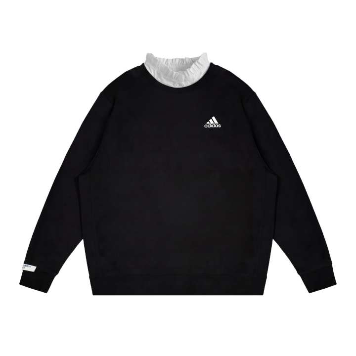 Adidas Adidas LABEL Sweatshirts Unisex Black Bud Collar Moderate Regular