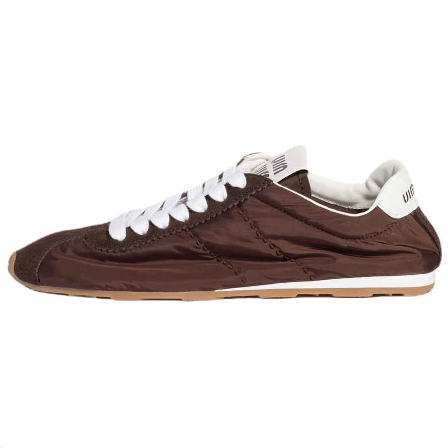 MIU MIU Plume Low top Casual Shoes Women's Ochre Brown