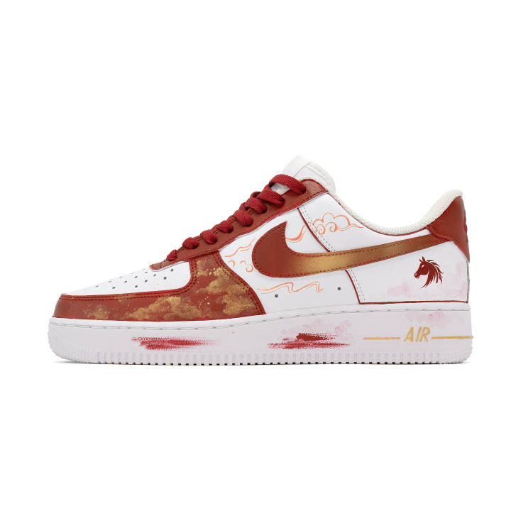 Nike Nike Air Force 1 Low top Skateboard Shoes Men's White Red