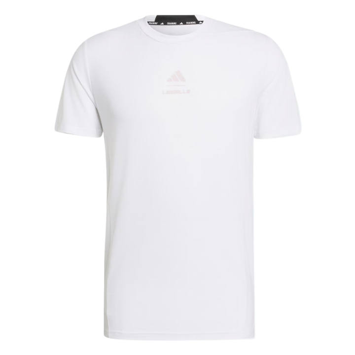 Adidas Adidas LES MILLS T Shirts Men's White Crew Neck Moderate