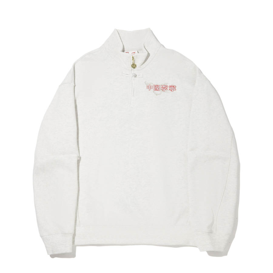 Li-Ning Li Ning Sweatshirts Men's Heather Gray Ecru Stand Collar Moderate