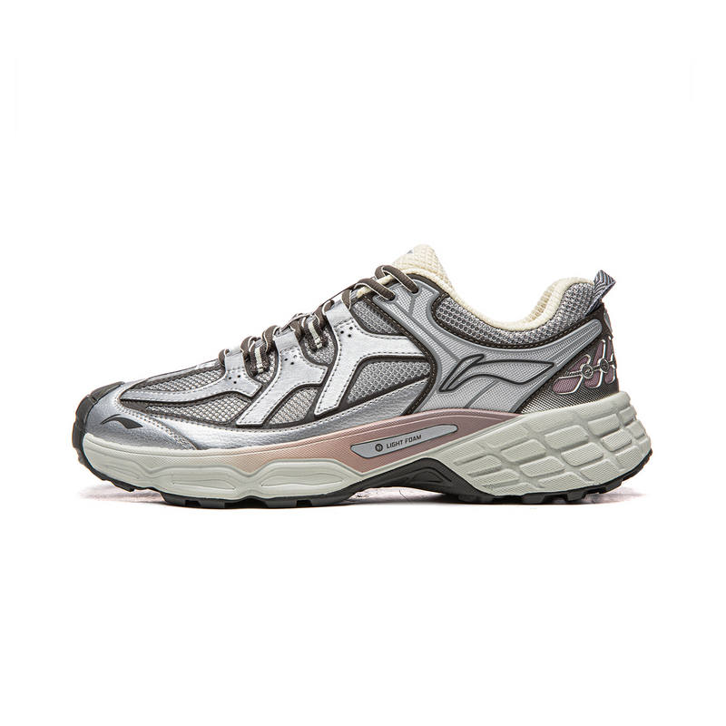 Li-Ning Li Ning Outdoor CF Tracing, Forest Shadow Comfortable Support Rebound Low top Hiking Shoes Unisex Silver Gray