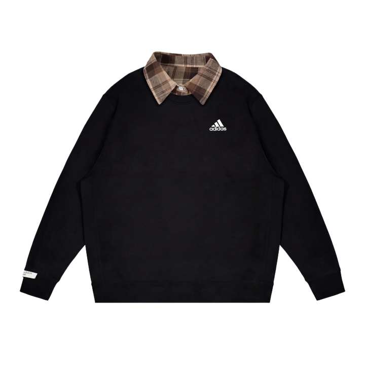 Adidas Adidas LABEL Sweatshirts Unisex Black Lapel Moderate Regular