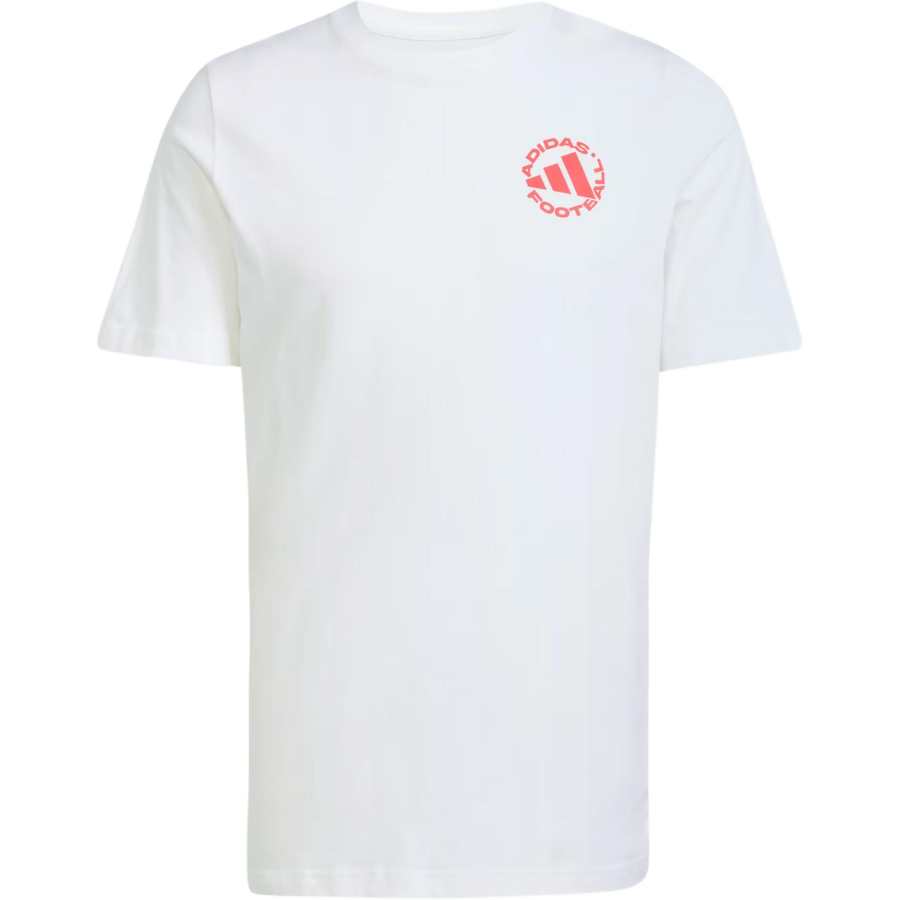 Adidas Adidas Football T Shirts Men's White Crew Neck Moderate