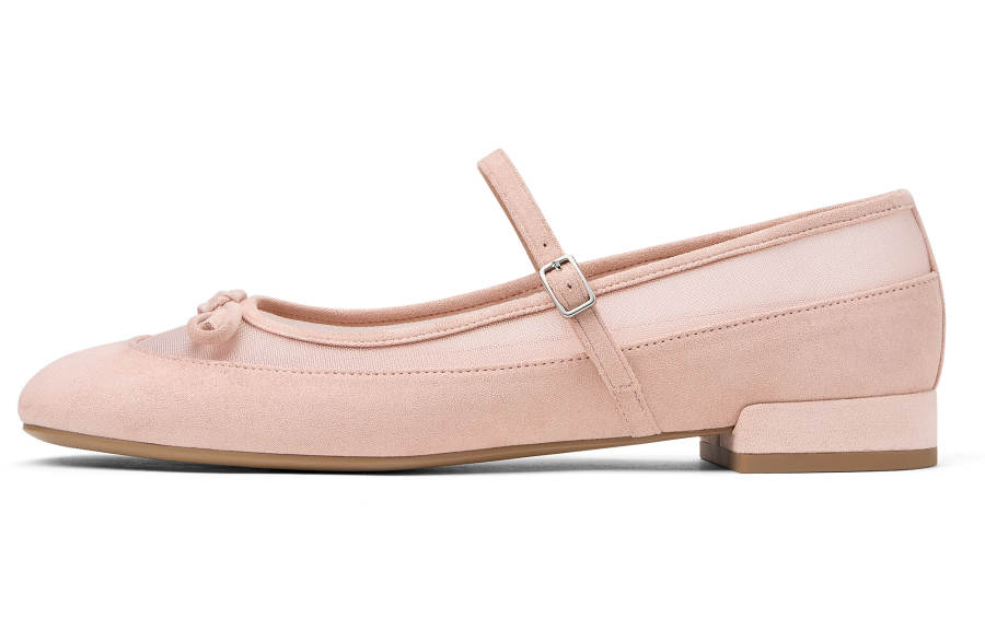 CHARLES&KEITH Small Ck PU, Textile Flat Mary Jane Shoes 2cm Women's