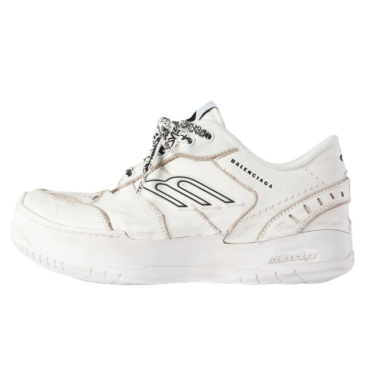 Balenciaga Hamptons Cow Leather Low top Skateboard Shoes Women's White
