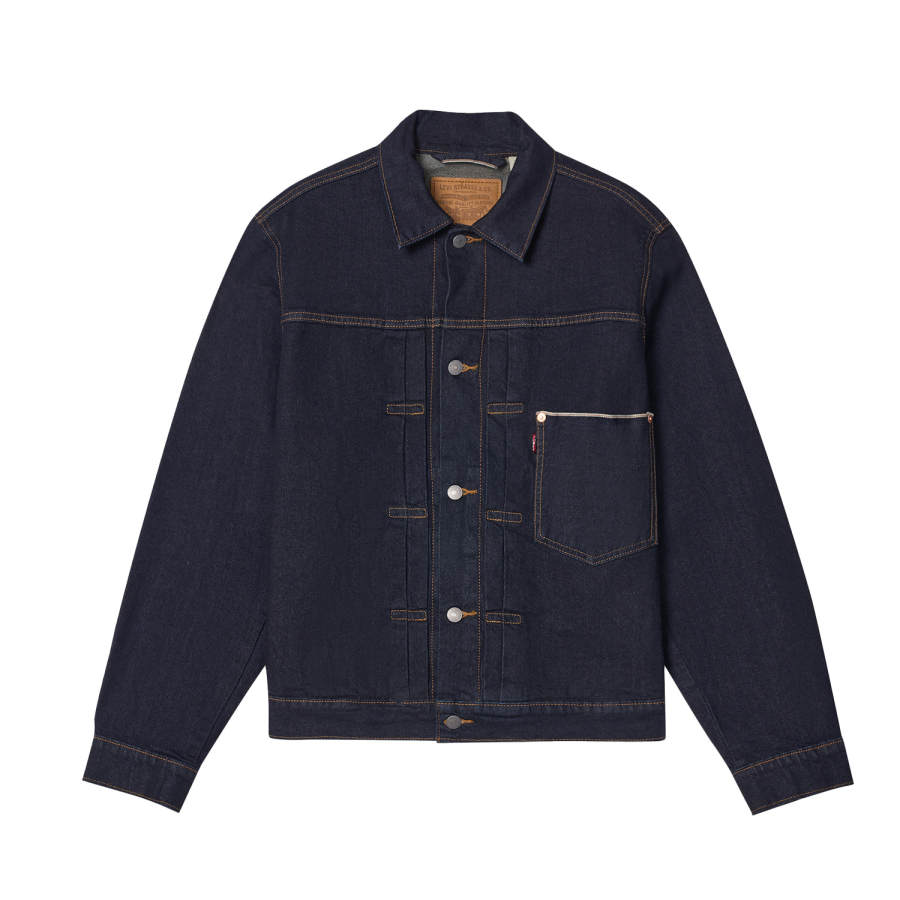 Levis Levis Denim Jackets Unisex Dark Blue Lapel Moderate