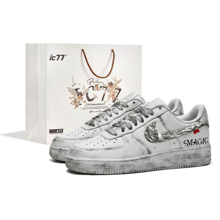 Nike Nike Air Force 1 Liquid Silver, Women's Box Leather Balance Abrasion Resistant Lightweight Slip Resistant
