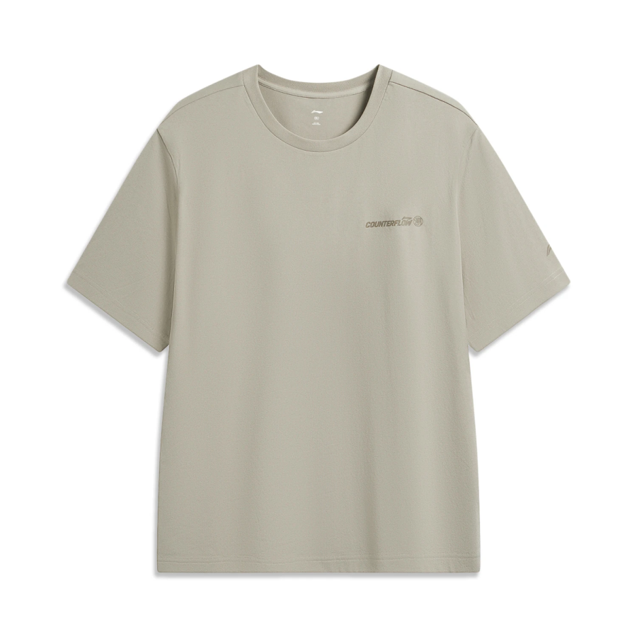 Li-Ning Li Ning Outdoor CF Tracing Crew Neck Short Sleeved T Shirts Men's Rugged Brown Gray