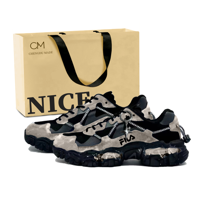 FILA Desert Wasteland Mesh Cushioning Waterproof Low top Casual Shoes Unisex Coffee