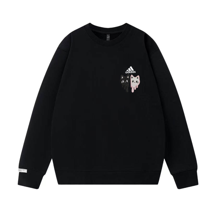 Adidas Adidas LABEL Sweatshirts Unisex Black Crew Neck Moderate Regular