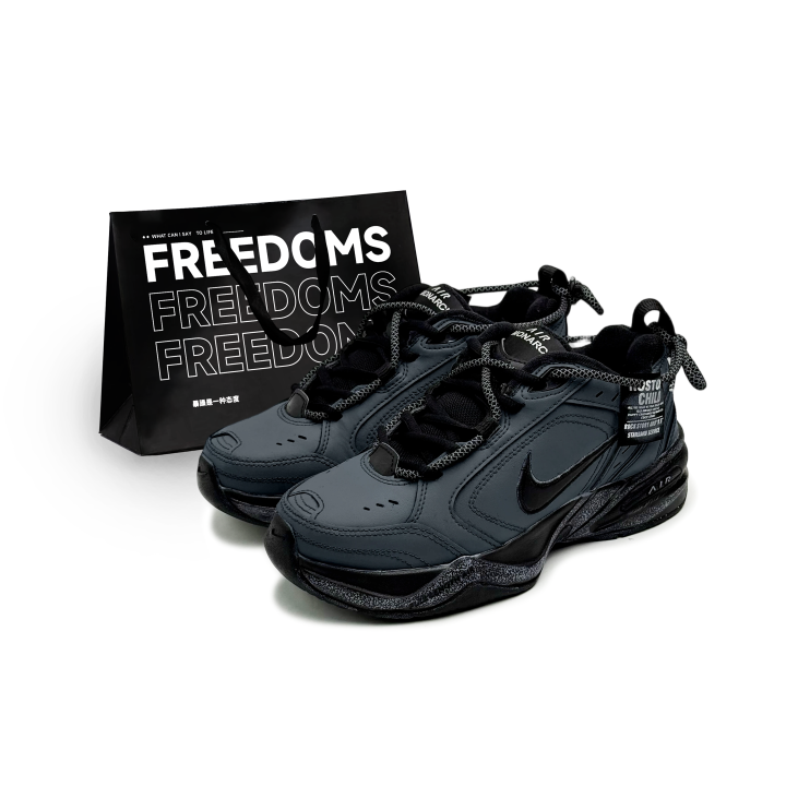 Nike Nike Air Monarch 4 Cushioning Height Increasing Abrasion Resistant Low top Chunky Sneakers Unisex Red Black