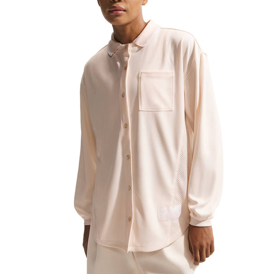 Nike Nike Sportswear Shirts Women's Chalk/Chalk/Chalk Lapel Moderate