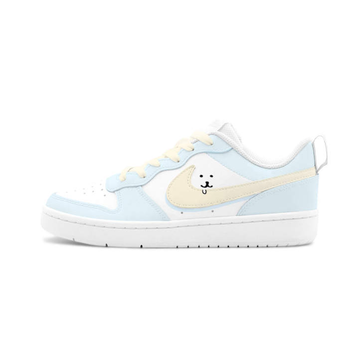 Nike Nike Court Borough 2 HEY Joke Bear Artificial Leather Lightweight And Breathable Low top Skateboard Shoes Unisex