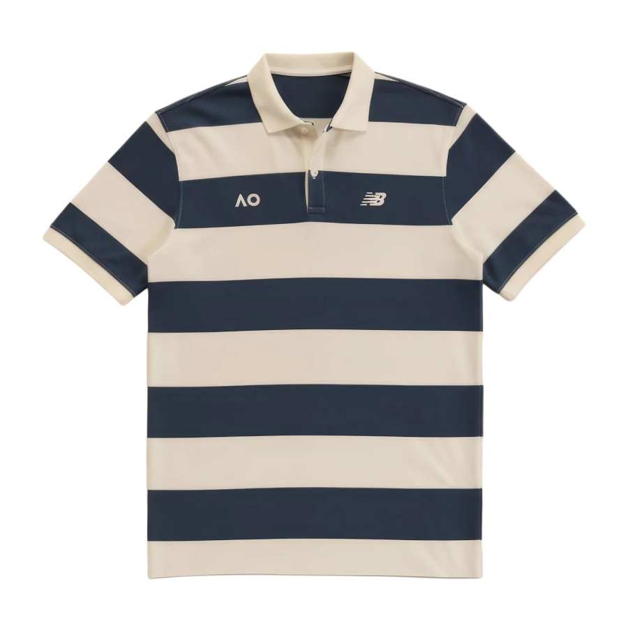 New Balance New Balance Polo Shirts Men's Marine Blue Polo Collar Moderate