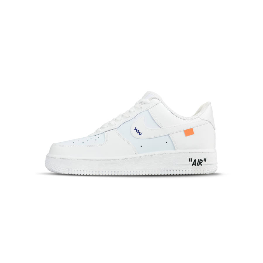 Nike Nike Air Force 1 Abrasion Resistant Low top Skateboard Shoes Unisex White Blue