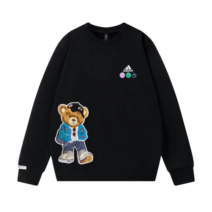 Adidas Adidas LABEL Sweatshirts Unisex Black Crew Neck Moderate Regular