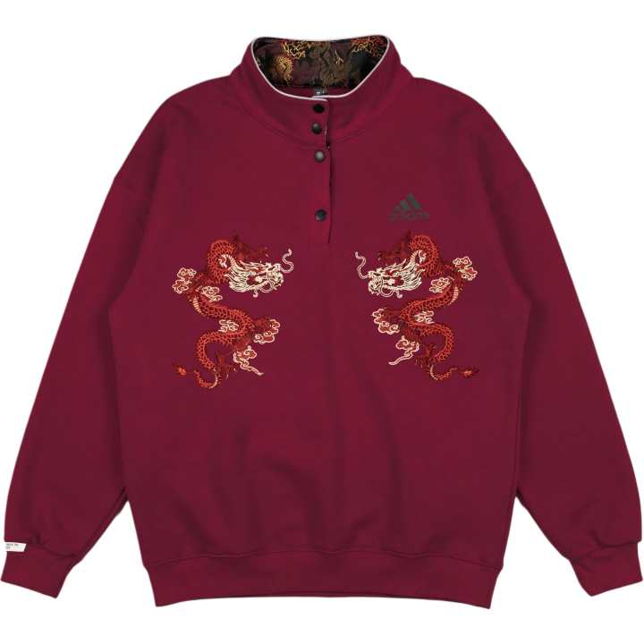 Adidas Adidas LABEL Sweatshirts Unisex Red Stand Collar Moderate Regular