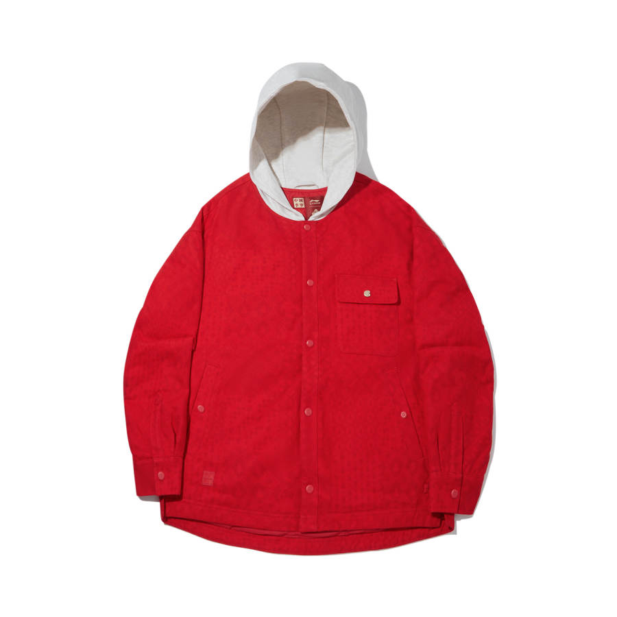 Li-Ning Li Ning Puffer Jackets Men's Vermilion Color Group Hooded Moderate