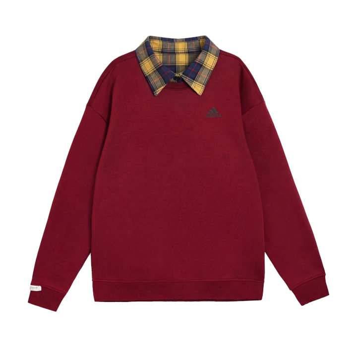 Adidas Adidas LABEL Sweatshirts Unisex Red Lapel Moderate Regular