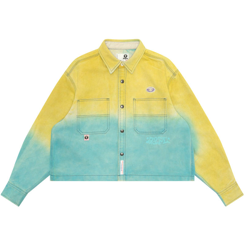 Aape Aape Shirts Women's Gradient MLR Lapel Moderate Denim