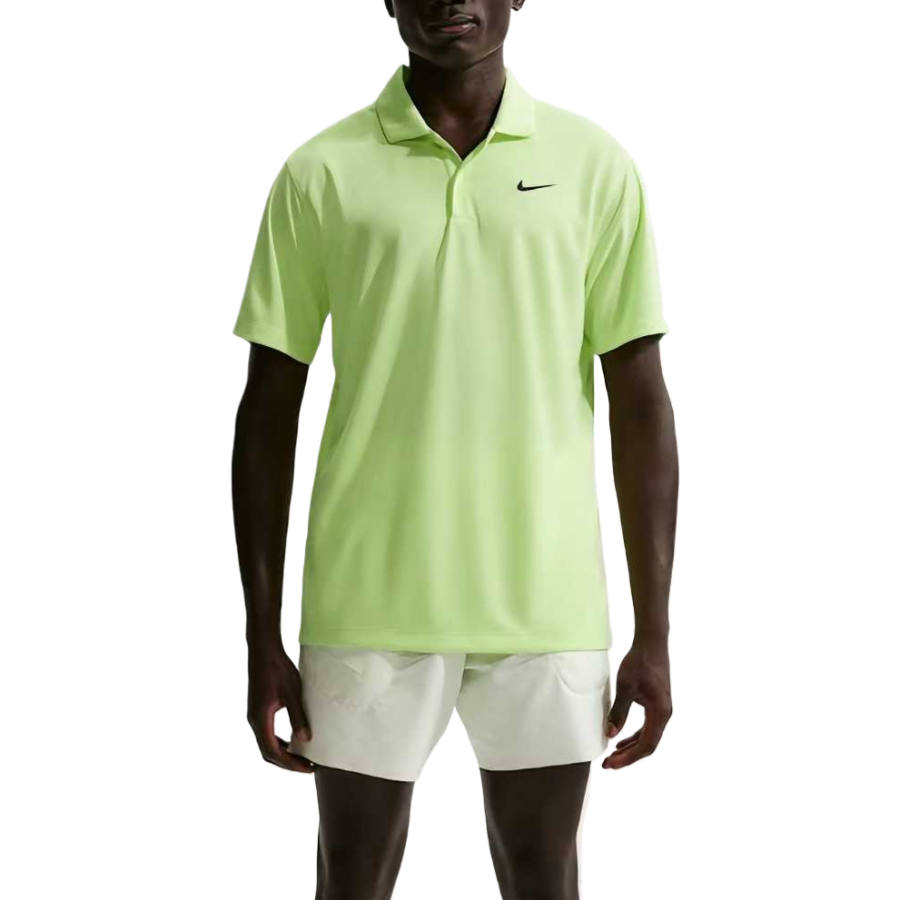Nike Nike Dri Fit Tennis Tops Men's Light Liquid Lime/Black Polo Collar Moderate
