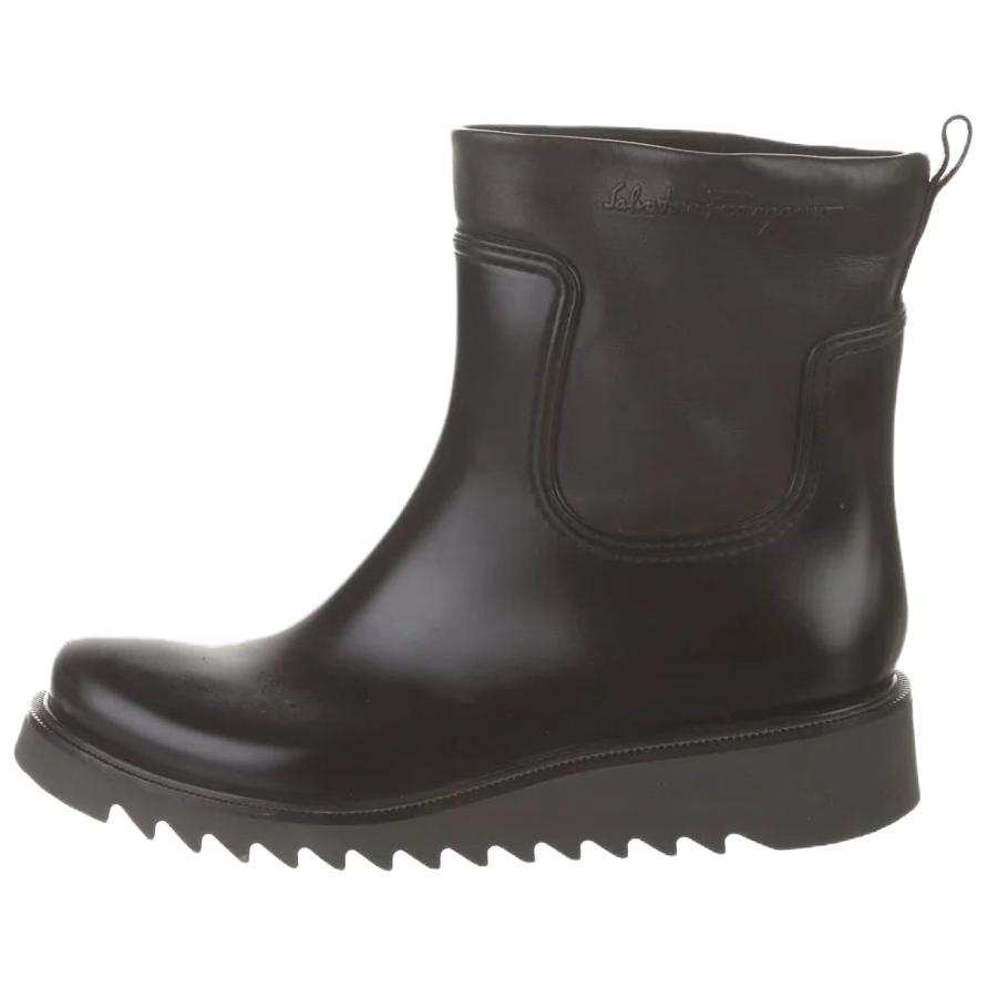 Ferragamo FERRAGAMO Leather Ankle Boots Men's Black