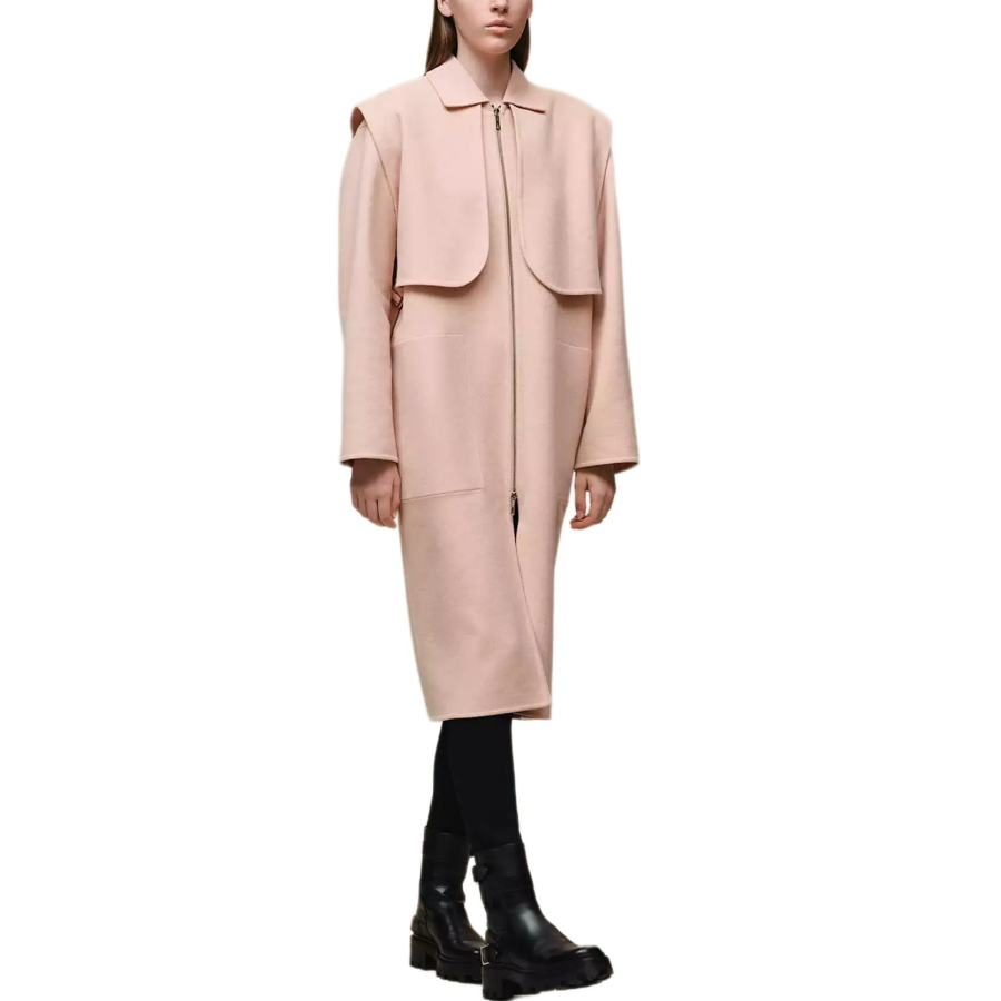 HERMES Coats Women's Pink Lapel Moderate