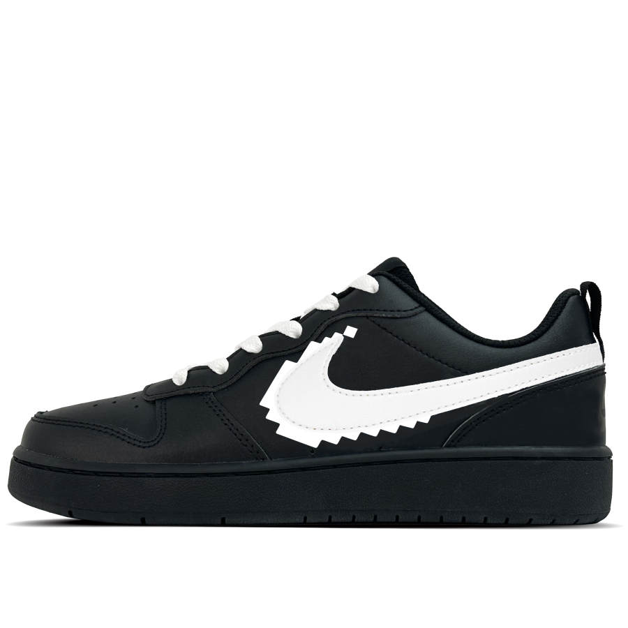 Nike Nike Court Borough Trendy Walk Leather Abrasion Resistant Slip Resistant Low top Kids' Skateboarding Shoes Black
