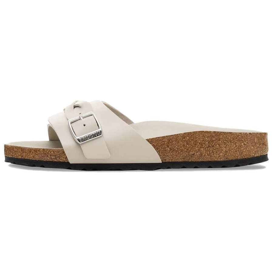 Birkenstock Oita Braided Slide Slippers Women's White Narrow