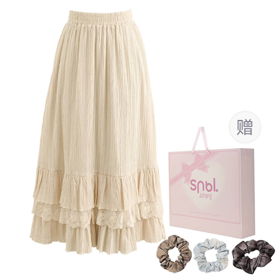 SNBL Casual Long Skirts Women's Apricot Moderate Mid Length