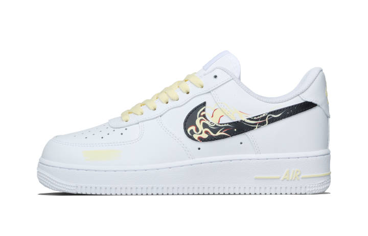 Nike Nike Air Force 1 Ink Gold Dragon Chant Cow Leather Abrasion Resistant Low top Skateboard Shoes Unisex Gold