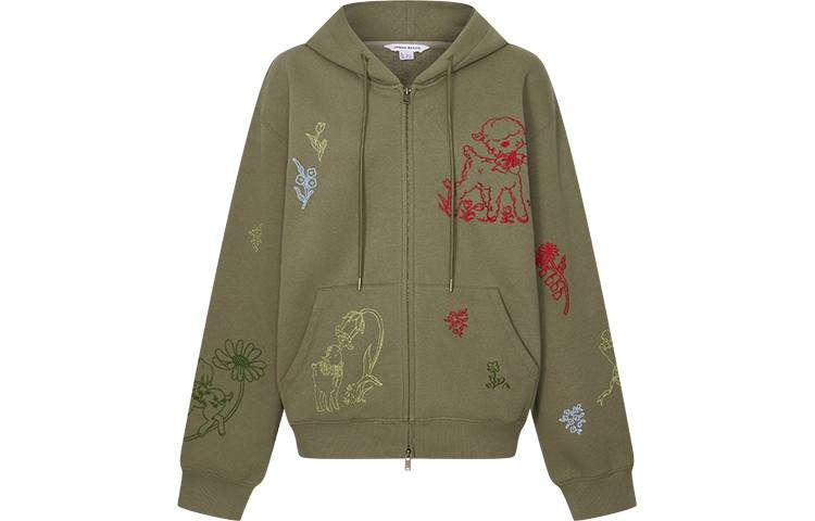 URBAN REVIVO Jackets Women's Green Hooded Thickened Other