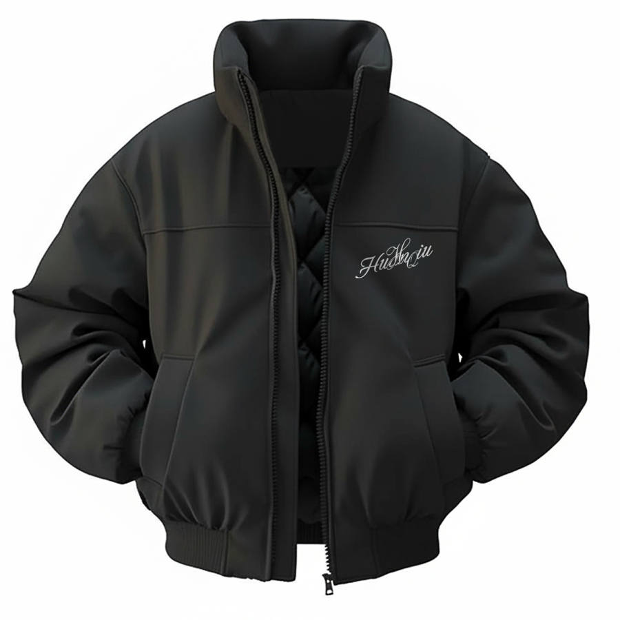 HUANQIU Jackets Unisex Stand Collar Thickened