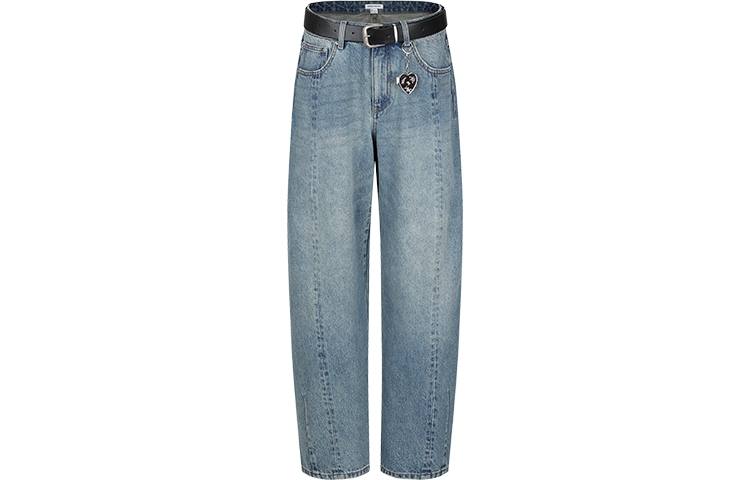URBAN REVIVO Jeans Women's Blue Moderate Wide Leg Pants