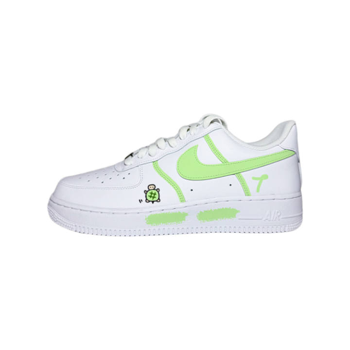 Nike Nike Air Force 1 07 Turtle Leather Low top Skateboard Shoes Men's White Green