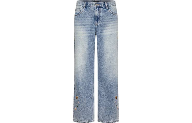 URBAN REVIVO Jeans Men's Blue Moderate Straight Fit Pants