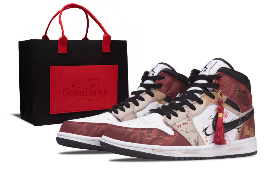 Jordan Jordan Air Jordan 1 Sky Horse Riding On Clouds, Shopping Bag Included Abrasion Resistant Mid top
