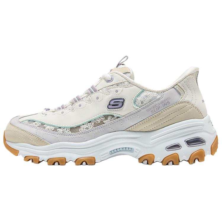 Skechers D'Lites Low top Chunky Sneakers Women's White Gray Purple