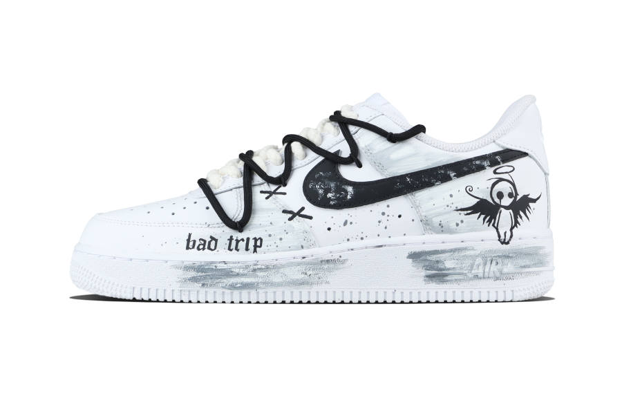 Nike Nike Air Force 1 Alien Travel Cow Leather Abrasion Resistant Abrasion Resistant Low top Skateboard Shoes Unisex Black