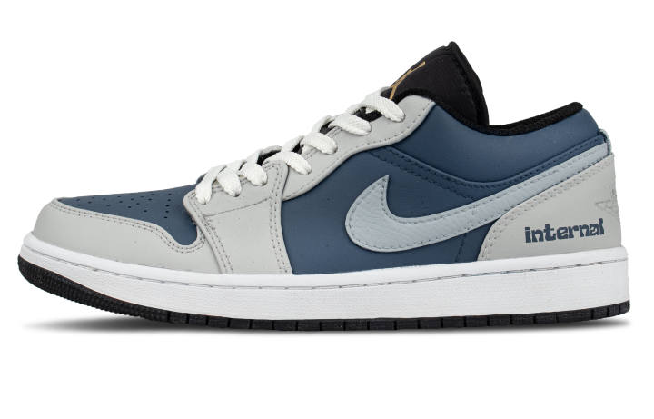 Jordan Jordan Leather Multicolor Coverage Low top Skateboard Shoes Unisex Gray Blue